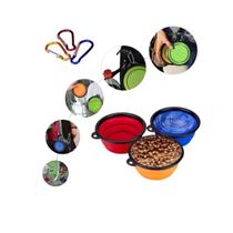 Bebedouro Comedouro Pet Flexível Dobrável Cães Gatos Tigela de alimentação