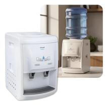 Bebedouro de Água de Mesa com Compressor Refrigerador Elétrico Água Gelada Fria Natural Evidence 220V Branco