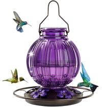 Bebedouro de Beija-flor de Vidro Grete Gotye 770ml 5 Portas Roxo Bebedouro de Beija-flor de Vidro Grete Gotye 770ml 5 Portas Roxo