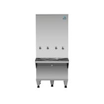 Bebedouro de Coluna Industrial 4 Torneiras 200 Litros Frisbel RA20 Inox 127V