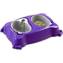 Bebedouro E Comedouro Pratico Médio - Plast Pet