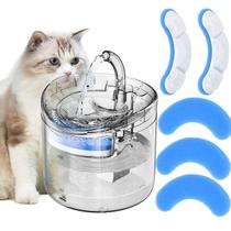 Bebedouro Fonte 2L para Gatos Cães Pet Purificador de Agua Com Kit 5 Refis de Carvão Ativado