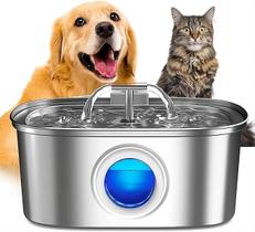 Bebedouro Fonte De Água 3.2L Pet De Aço Inoxidável Para Gatos E Cães Bivolt