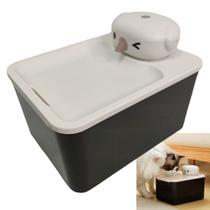 Bebedouro Fonte de Agua Gato Cao Pet Cachorro Felino Animal de Estimaçao 2 Modos Luz UV Sensor Presença USB Bateria Recarregavel Silencioso Automatico