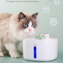 Bebedouro Fonte para Gatos Pet Inteligente Filtro Sensor de Aproximação USB Recarregável 2,6L Cães