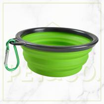 Bebedouro Garrafa Retrátil 500ml e Comedouro Pet Silicone Portátil 350ml com Mosquetão