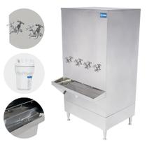 Bebedouro Industrial 200 Litros 4 Torneiras Resfriador De Água Inox KX20 Knox