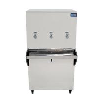 Bebedouro Industrial Coluna Knox 100L 3 Torneiras Geladas Inox 127V (KX10-C 3T)