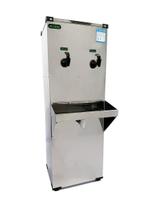 BEBEDOURO INDUSTRIAL DE AGUA GELADA PURIFICADOR DE COLUNA EM AÇO INOX 25L 127v 2 TORNEIRAS ECOBLU