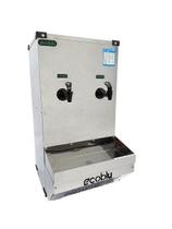 Bebedouro industrial de agua gelada purificador de coluna em aço inox 25l de bancada 127v 2 torneiras ecoblu