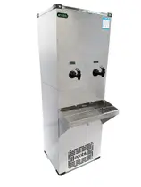BEBEDOURO INDUSTRIAL DE AGUA GELADA PURIFICADOR DE COLUNA EM AÇO INOX 50L 220v 2 TORNEIRAS ECOBLU