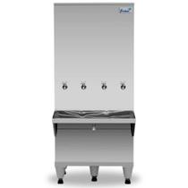 Bebedouro Industrial de Coluna Frisbel 200 Litros 3 Torneiras Gelada e 1 Natural Inox - 220V