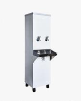 Bebedouro Industrial Inox 25L 220V Coluna 2 Torneiras Gelada e Natural com Filtro Bebedouro Industrial Inox 25L 220V Coluna 2 Torneiras Gelada e Natural com Filtro