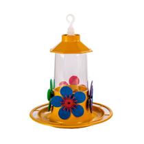 Bebedouro Jel Plast Pet Piu Luxo Chapéu com Poleiro Amarelo para Beija-Flor - 250ml