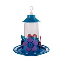 Bebedouro Jel Plast Pet Piu Luxo Chapéu com Poleiro Azul para Beija-Flor - 250ml
