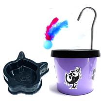 Bebedouro Lilás Para Gato - Fonte + Comedouro Bebedouro Lilás Para Gato - Fonte + Comedouro