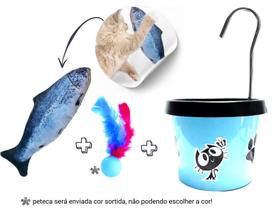 Bebedouro Para Gato + Brinquedo Pelucia Peixe com Catnip