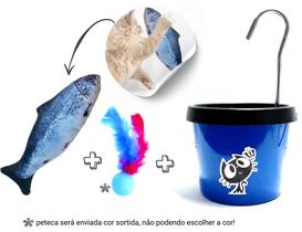 Bebedouro Para Gato + Brinquedo Pelucia Peixe com Catnip