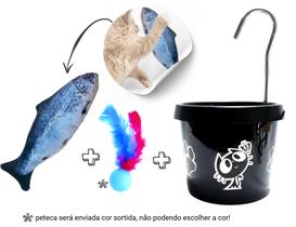 Bebedouro Para Gato + Brinquedo Pelucia Peixe com Catnip
