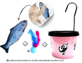 Bebedouro Para Gato + Brinquedo Pelucia Peixe com Catnip