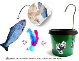 Bebedouro Para Gato + Brinquedo Pelucia Peixe com Catnip