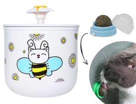 Bebedouro Para Gato Modelo Flor + Brinquedo Interativo com Catnip Bebedouro Para Gato Modelo Flor + Brinquedo Interativo com Catnip