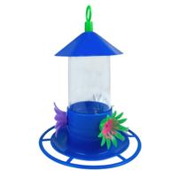 Bebedouro para Pássaros Beija Flor com Poleiro e Chapéu Azul 200ml