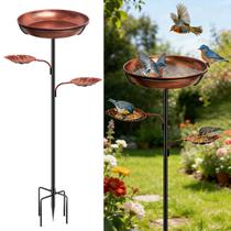 Bebedouro para Pássaros DRQ 89 cm Metal Marrom Vintage com Alimentador Bebedouro para Pássaros DRQ 89 cm Metal Marrom Vintage com Alimentador