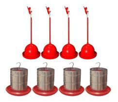 Bebedouro Pendular+ Comedouro Galvaniz. 5kg Aves (4 De Cada) Bebedouro Pendular+ Comedouro Galvaniz. 5kg Aves (4 De Cada)
