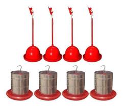 Bebedouro Pendular+ Comedouro Galvaniz. 5Kg Aves (4 De Cada) Bebedouro Pendular+ Comedouro Galvaniz. 5Kg Aves (4 De Cada)