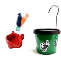 Bebedouro Verde Para Gato - Fonte + Comedouro Bebedouro Verde Para Gato - Fonte + Comedouro