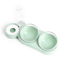 Bebedouros tigela de gato de 15 e alimentador automático de água recipiente de ração para cães pequenos partem de alimentos secos e úmidos verdes