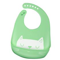Bebês recém-nascidos bebês meninos meninas gato bonito silicone babador à prova d'água babadores de alimentação