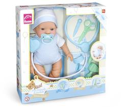Bebezinho real - primeiros cuidados menino - colecao gemeos brinq. boneca vinil c/ acessorios plast