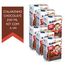 Bebiba Láctea Italakinho Sabor Chocolate 200ml kit c/6un - ITALAC