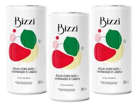 Bebida Com Gás Saborizada Bizzi Morango + Limão 269ml - 3un.
