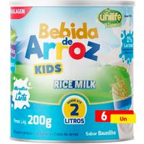 Bebida De Arroz Kids Rice Milk Sem Lactose 6 X 200g Unilife