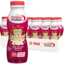 Bebida de Proteína Premier Protein Indulgence Chocolate Blanco con Frambuesa 345ml Paquete de 12