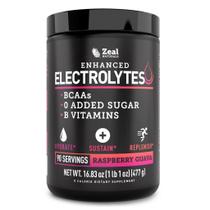 Bebida de recuperação de eletrólitos em pó Zeal Naturals Raspberry