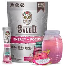 Bebida energética em pó Salud 2 em 1 sabor de fruta do dragão 15 porções Bebida energética em pó Salud 2 em 1 sabor de fruta do dragão 15 porções