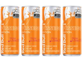 Bebida Energética Red Bull Energy Drink Morango e Pêssego 250ml 4 Unidades