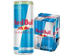 Bebida Energética Red Bull Sugarfree Zero Açúcar - 250ml 4 Unidades