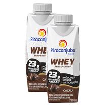 Bebida Láctea Piracanjuba Whey Zero Lactose Cacau 250ml  Kit com duas unidades