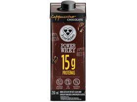 Bebida Láctea Uht Cappuccino Chocolate Zero Lactose 3 Corações Power Whey 260ml