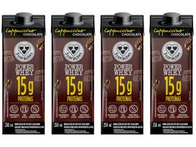 Bebida Láctea UHT com 15g de Proteínas 3 Corações - Cappuccino Chocolate Diet 250ml 4 Unidades