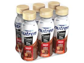 Bebida Láctea UHT com 15g de Proteínas Nestlé Nutren Protein Chocowafer Zero Lactose e Baixo em Gorduras 260ml 6 Unidades
