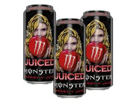 Bebida Monster Bad Apple Importado 500ml - 3 Latas