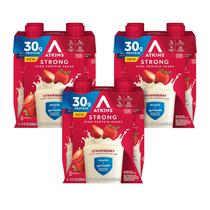 Bebida proteica Atkins Strong Strawberry 30g Protein 325ml, pacote com 12