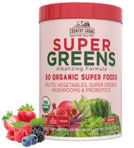 Bebida Super Greens Country Farms com sabor a frutos silvestres orgânicos 150g