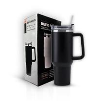 Bebidas Quentes ou Geladas - Copo Térmico 1200ml Preto para o Dia a Dia